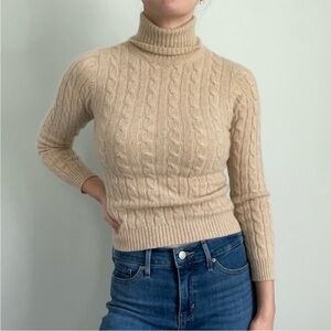 Ralph Lauren Women's Cream Cable Knit Sweater